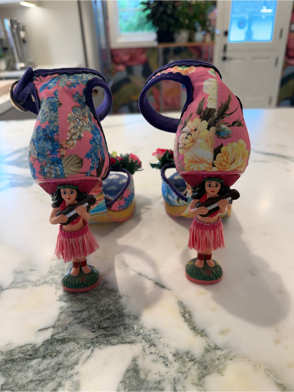 Irregular Choice Pink Floral Hula Doll Heels